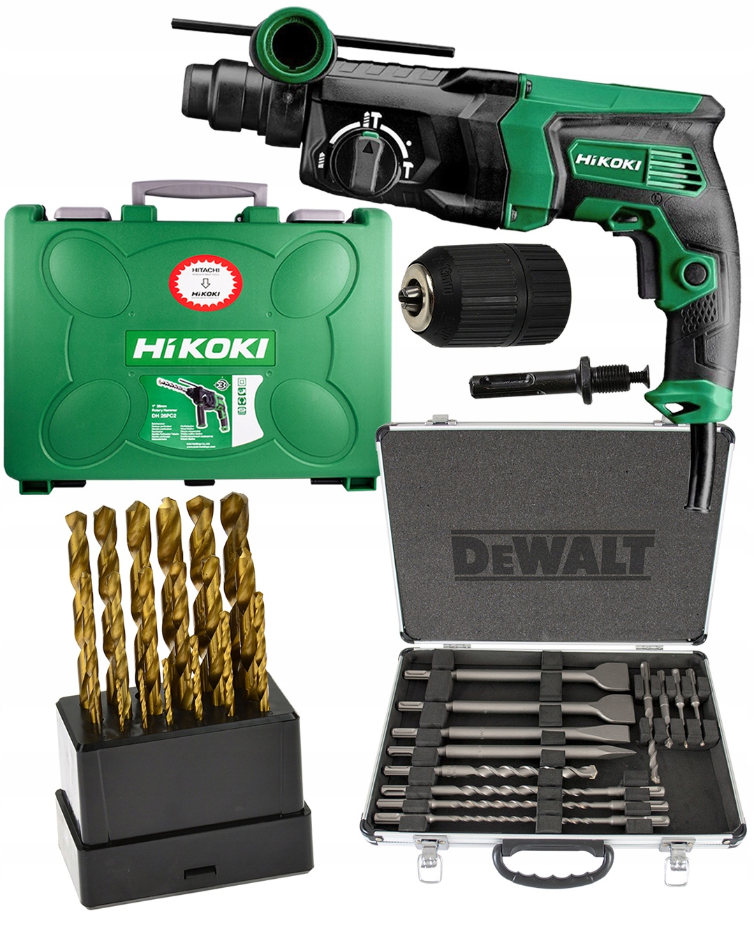 Vrtací Kladivo 830W 2,9j HiKOKI DH26PC2 Wsz 34cz vrtáky