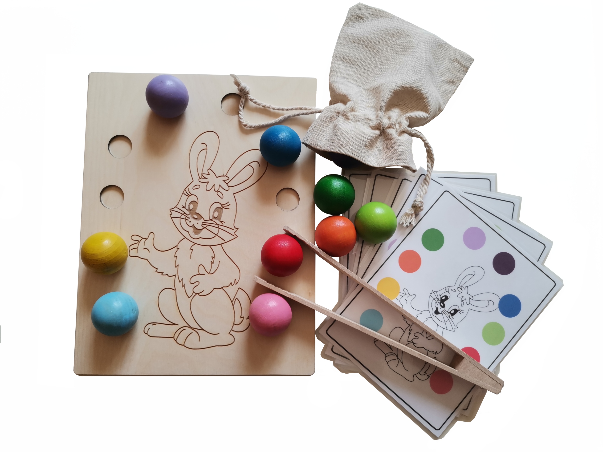 

Układanka lewopółkulowa sorter Zajączek Montessori