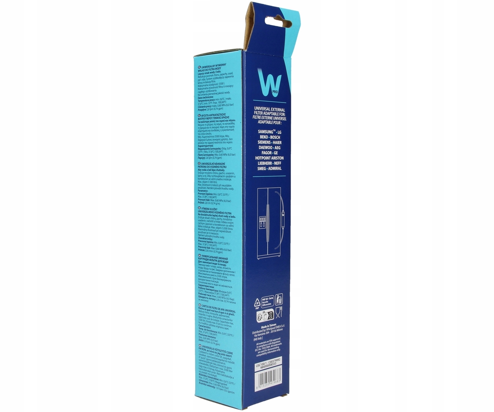 FILTR wody WPRO do lodówki Samsung RS68N8220B1 Marka Wpro