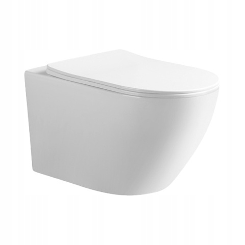 Miska Wc Wisząca Tornado MIZU-WH-TR-03 Biała Deska Wolnoopadająca Duroplast