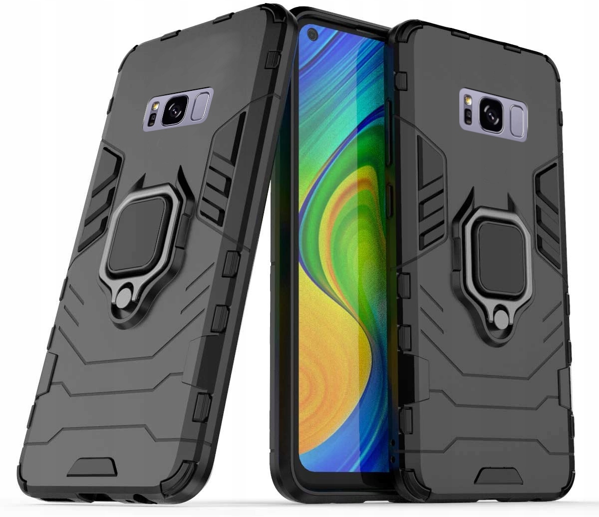 ETUI PANCERNE HOLDER RING DO SAMSUNG S8 + FOLIA Marka Itel