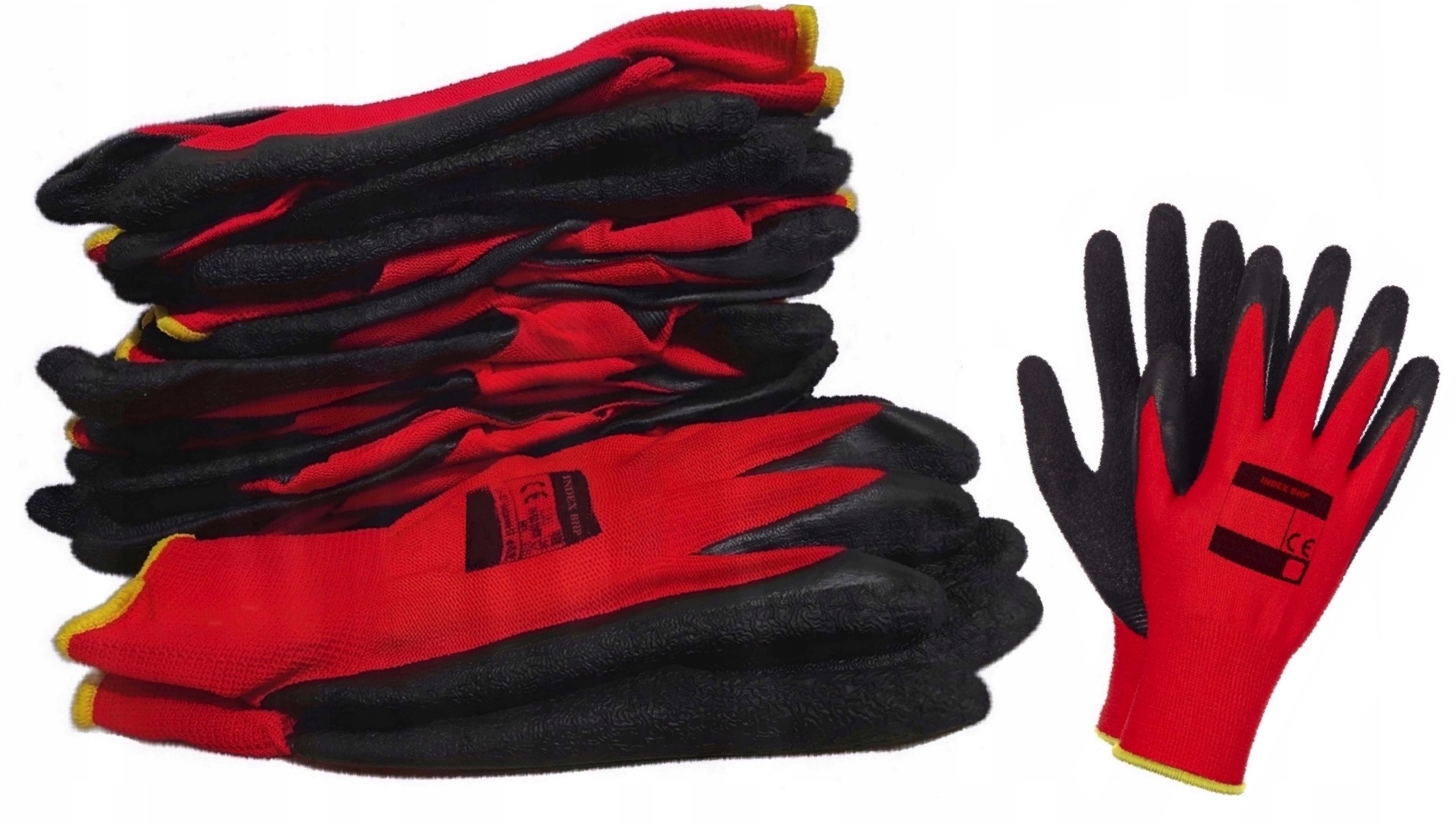 Rękawiczki RĘKAWICE robocze r11 LATEX 10par • Cena, Opinie - Allegro