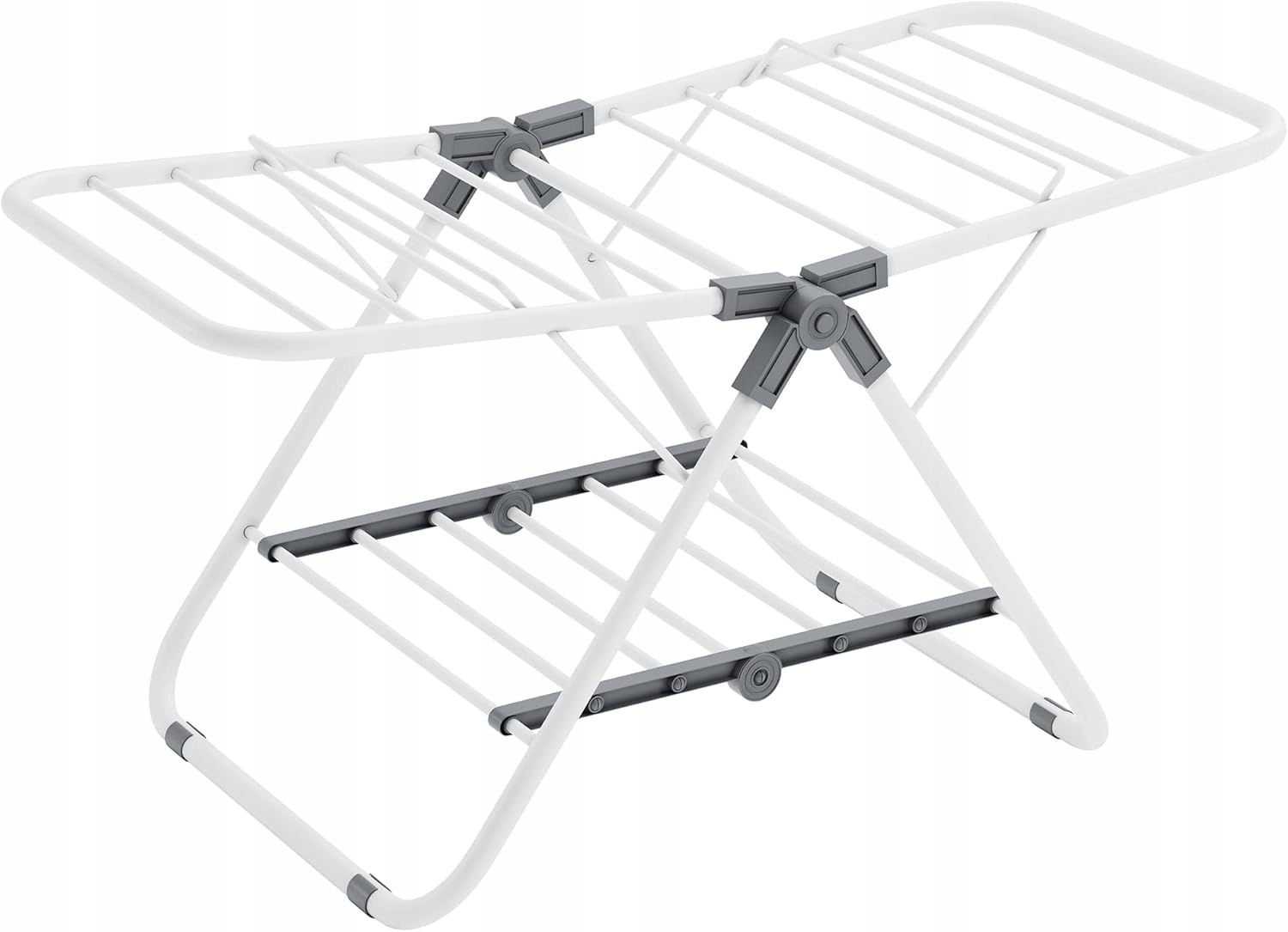 Levně Sušák, malý, skládací, 2 křídla, kovový, 44x101x54 cm, Bílý