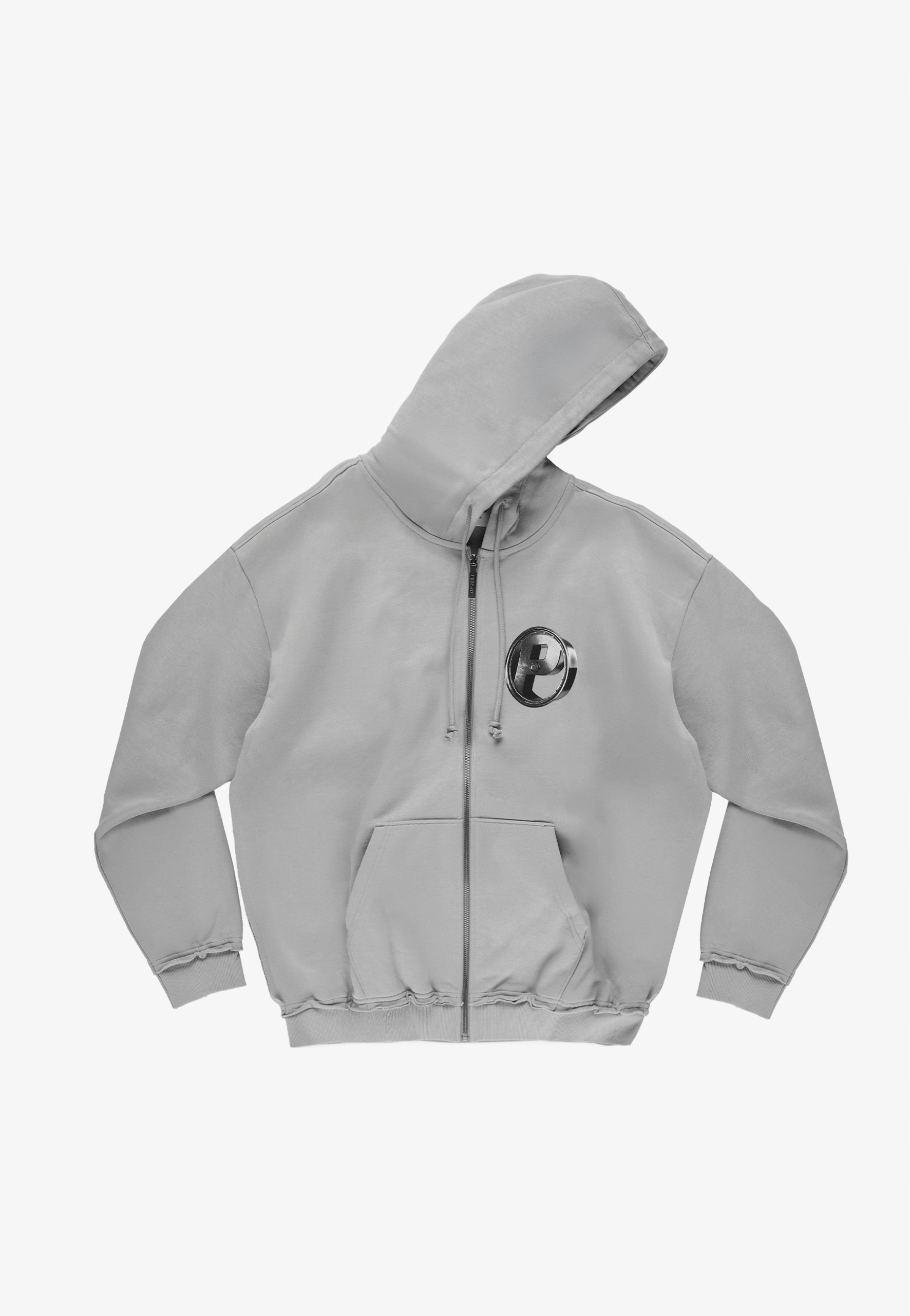 Męska szara bluza z kapturem rozpinana Prosto P Rim XL