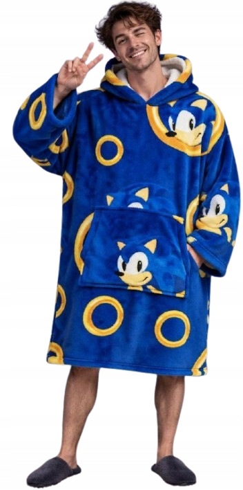 Mikinová Deka Sonic Superrychlý Ježek Deka S Rukávy Mikinový Župan Sonic