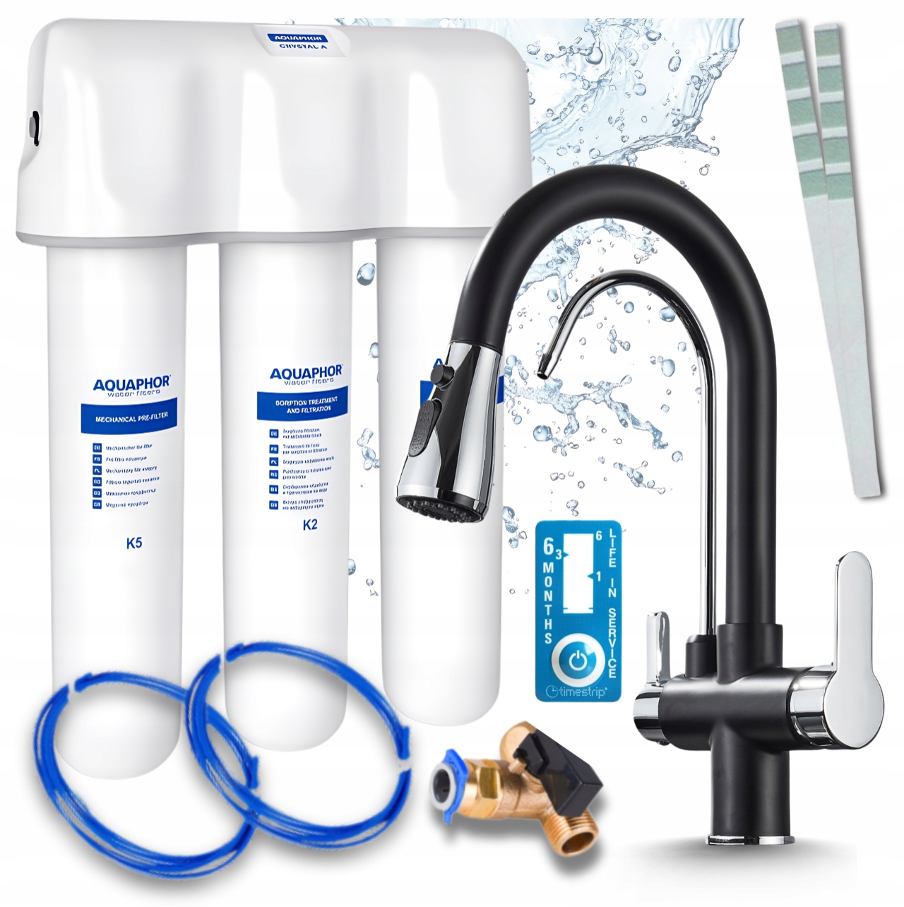 Poddřezový Filtr Aquaphor Křišťál A Pzh I Baterie Do Dřezu Černá