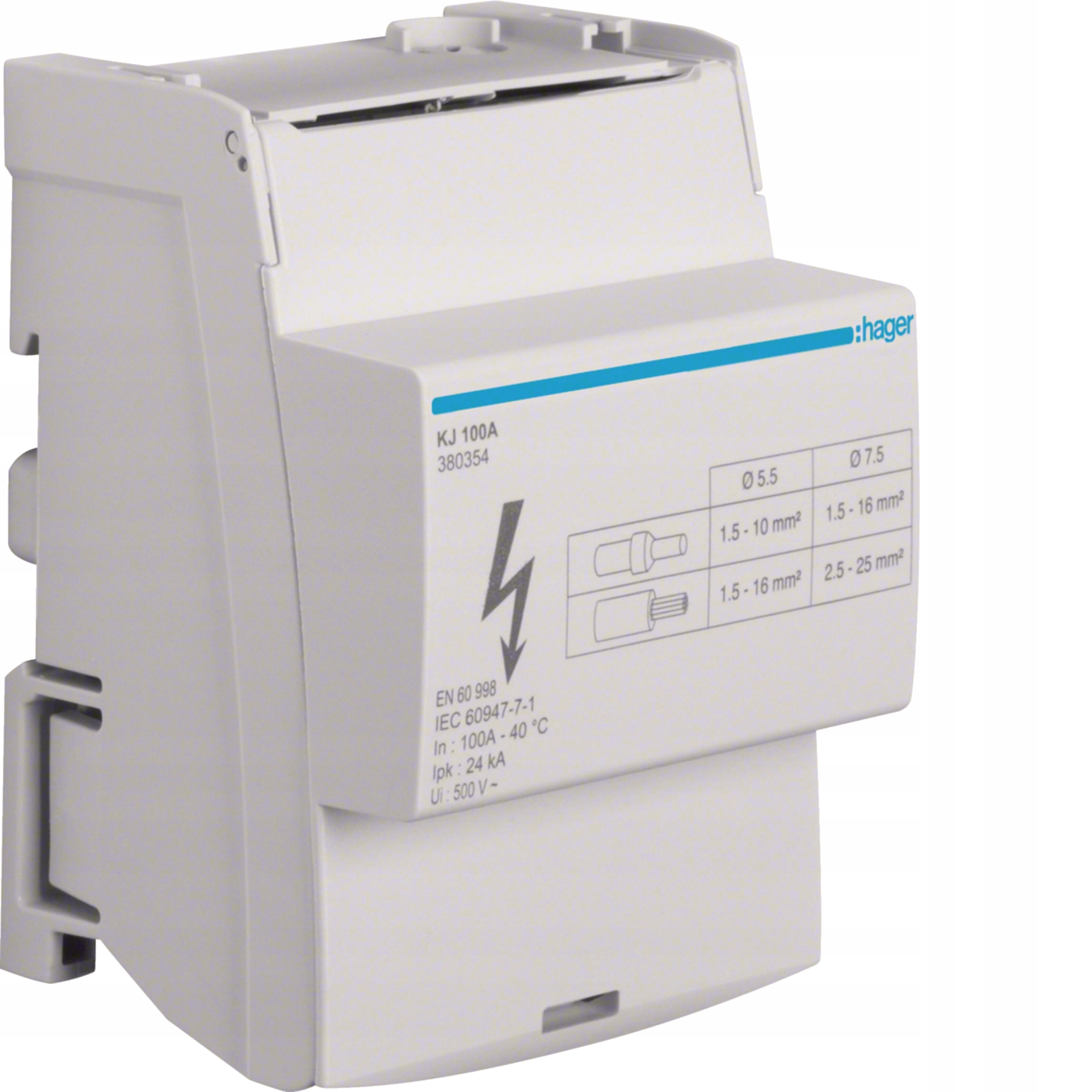 Rozvodný blok 4-pólový 100 A KJ100A Hager