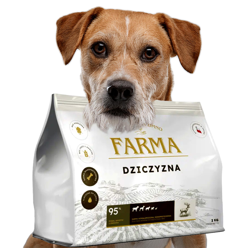 Levně Farma Adult zvěřina suché krmivo lisované za studena 2 kg