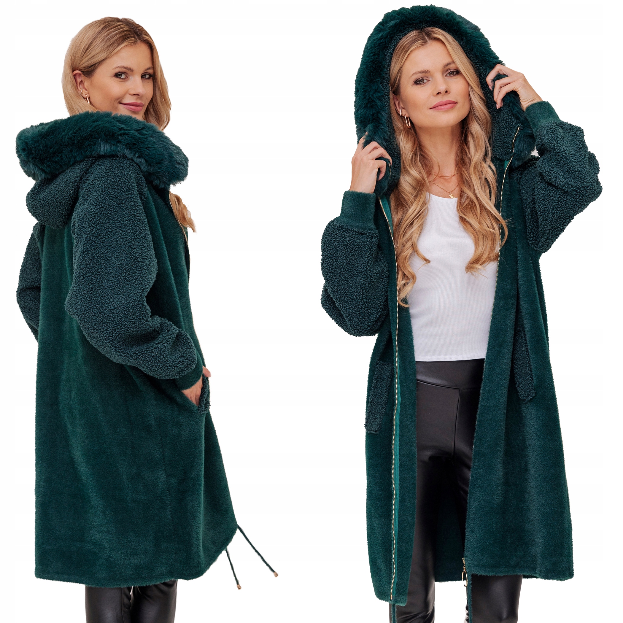 Dlouhá Teplá Alpaka S Beránkem Kabát S Vlnou Teplá Alpaki S Kapucí