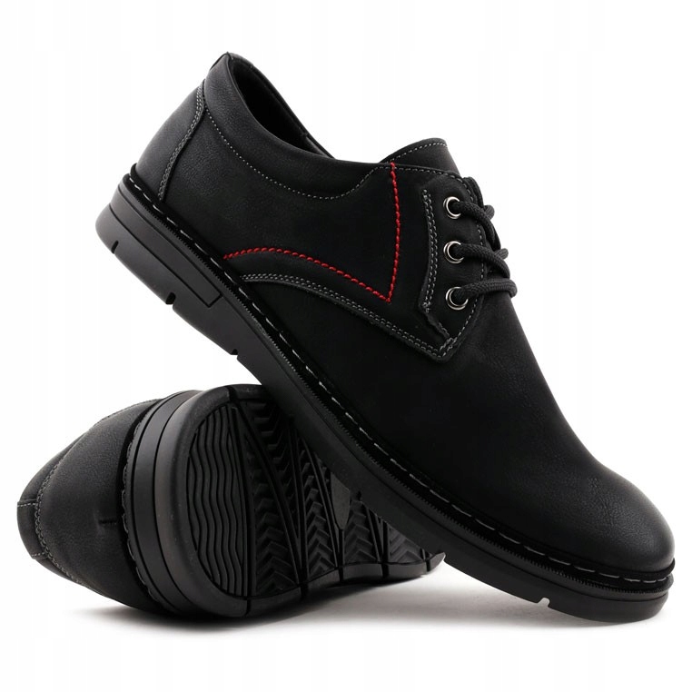 

Czarne Buty Męskie Wizytowe Półbuty Eleganckie