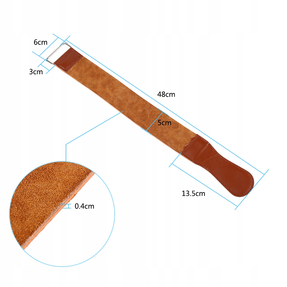 PAS DO OSTRZENIA BRZYTWY JEDNOSTRONNY SKÓRZANY 45 X 5cm Marka bez marki