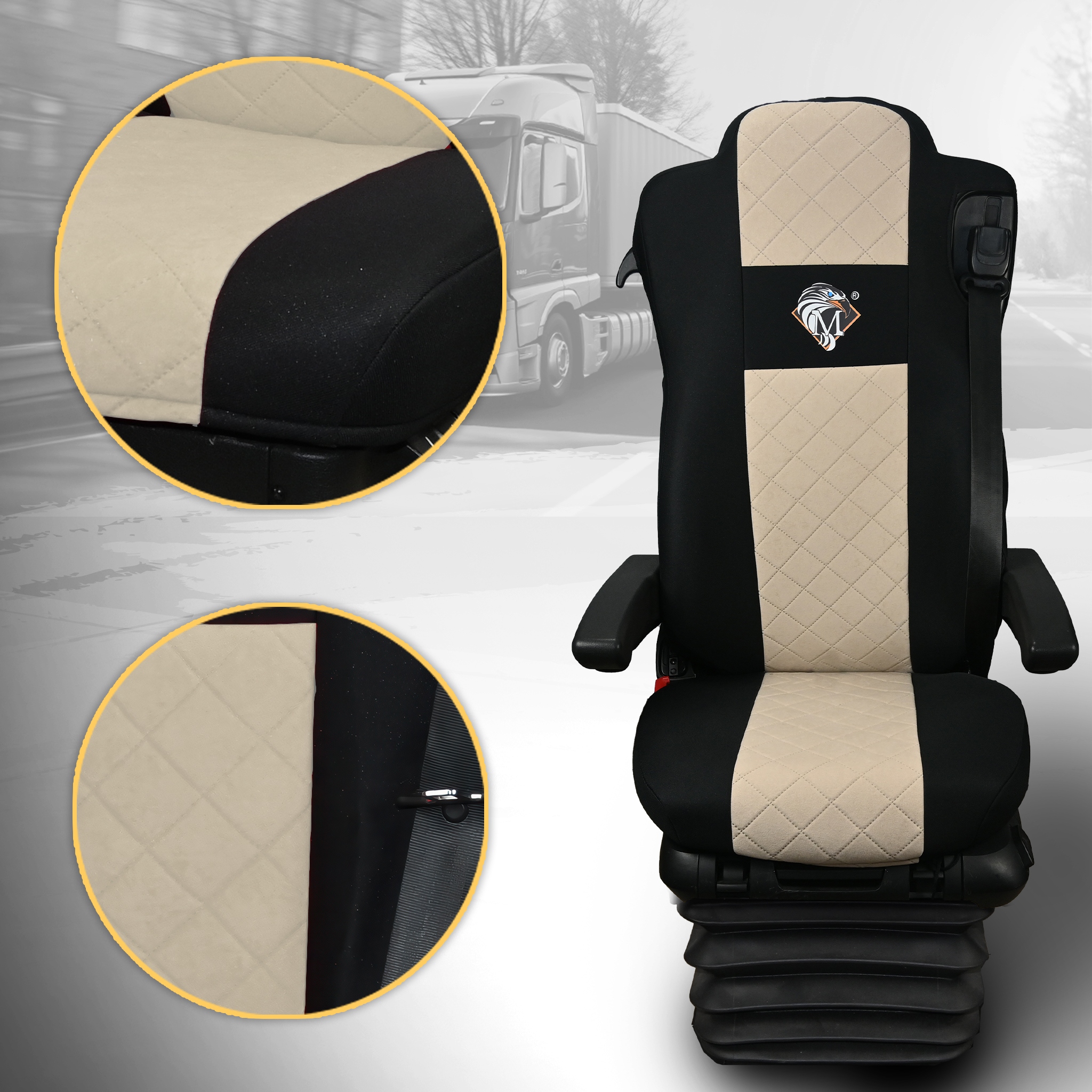 Pokrowce na fotele MERCEDES ACTROS MP4, MP5 BEŻ EAN (GTIN) 5904261639649