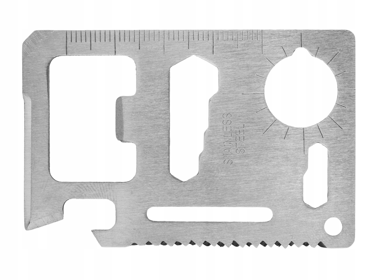 KARTA SURVIVALOWA PRZETRWANIA PRZEŻYCIA SURVIVAL 11w1 ETUI NÓŻ do portfela Stan opakowania oryginalne