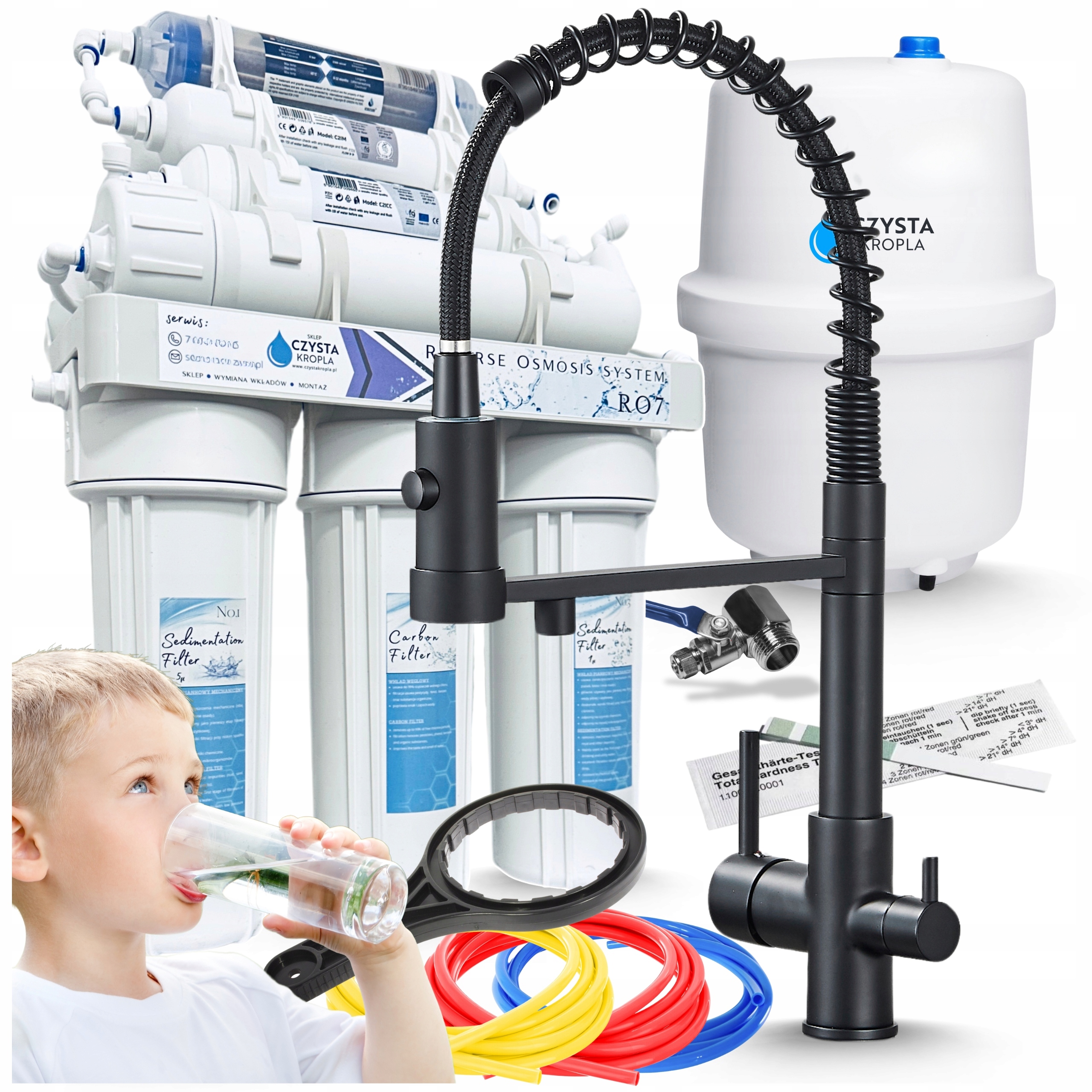 Obrátená Osmoza Vodný Filter Pitnej Ionizátor Štrukturátor RO7 Sada