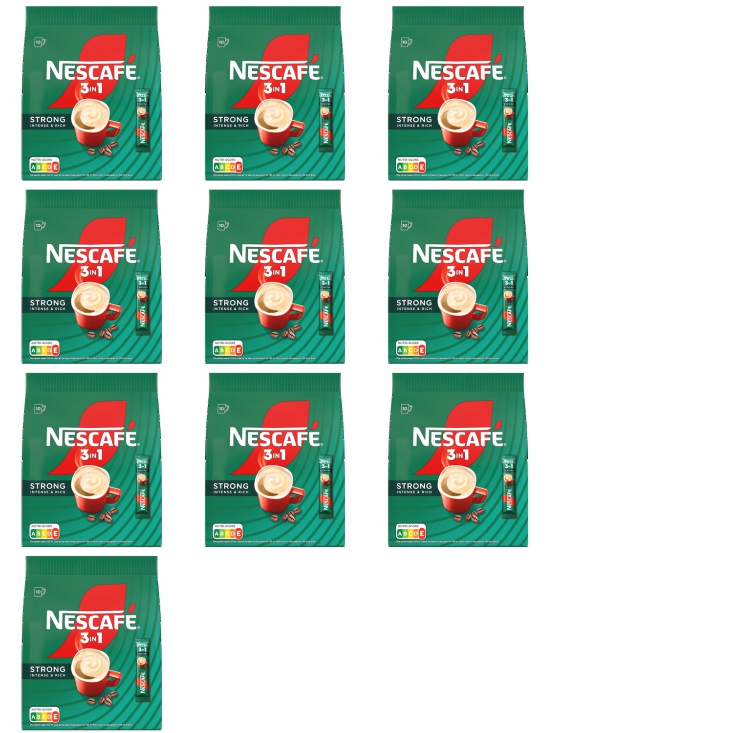 10x 160g Nescafe 3in1 strong intense&rich Karton
