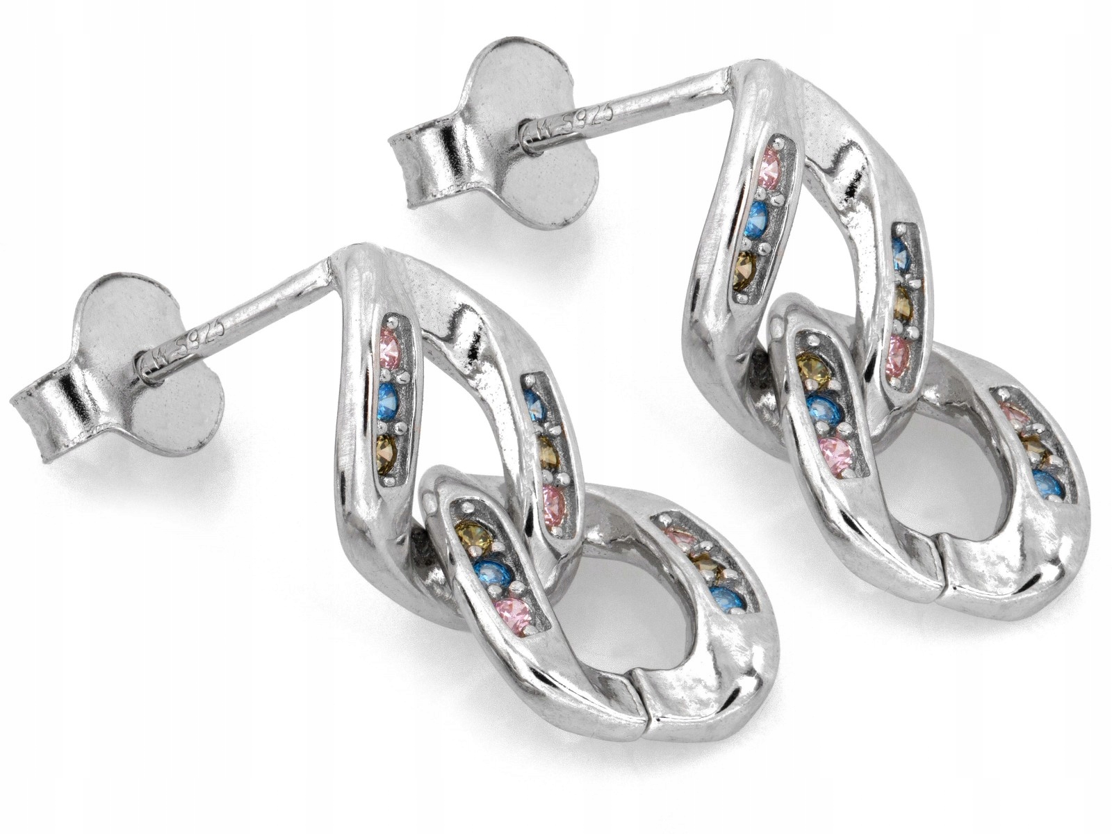 Jemné stříbrné náušnice visící s zirkony 2.03 g, ryzost 925 jako dárek