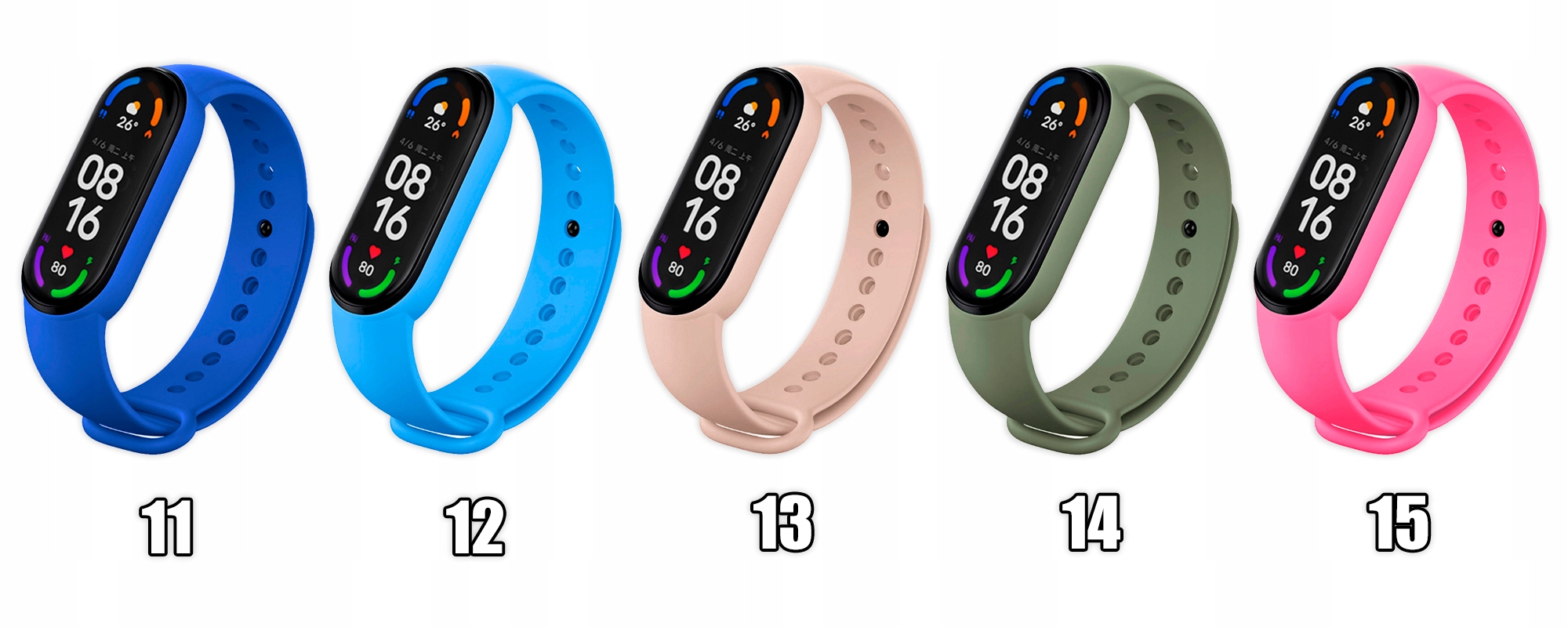OPASKA PASEK DO XIAOMI MI BAND 5/6 - KOLORY Szerokość 20 mm
