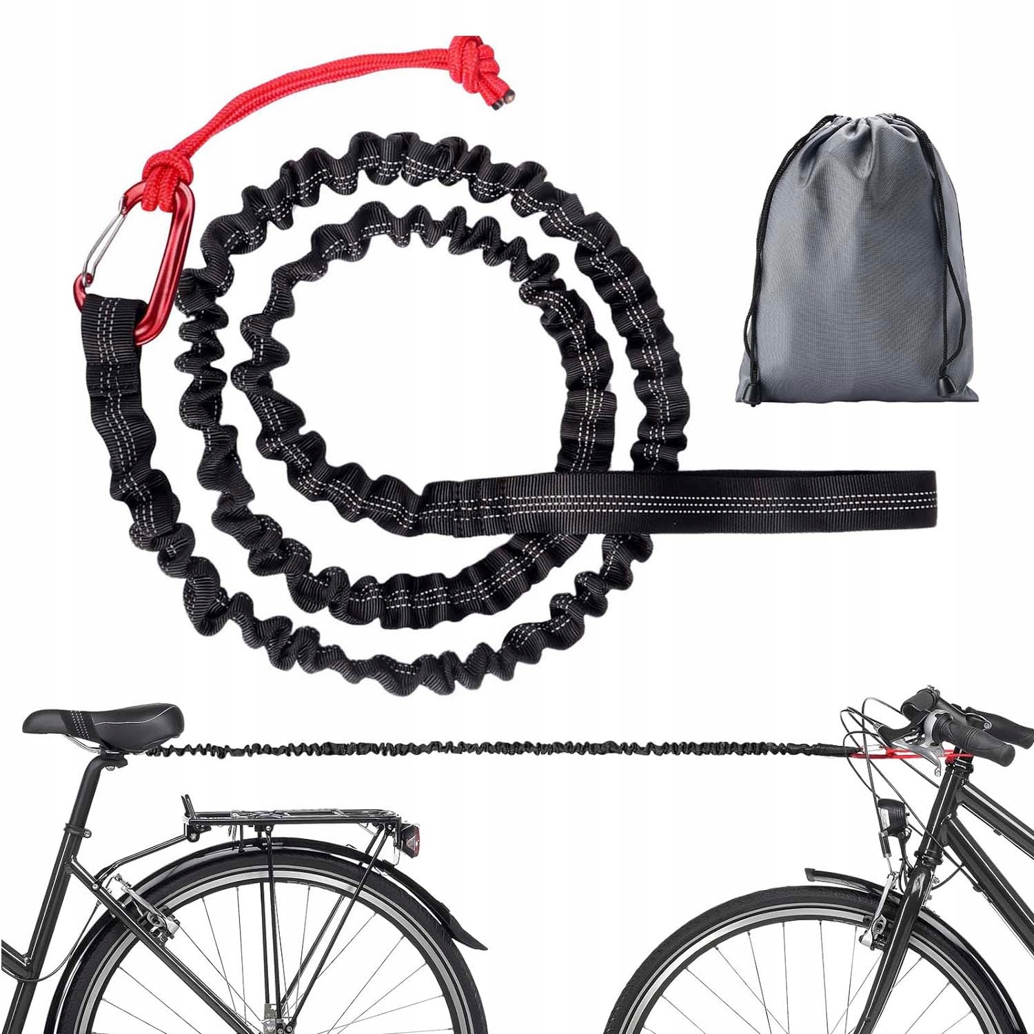 LINA HOLOWNICZA ELASTYCZNA DO ROWERU 3m MOCNY HOL DLA DZIECI