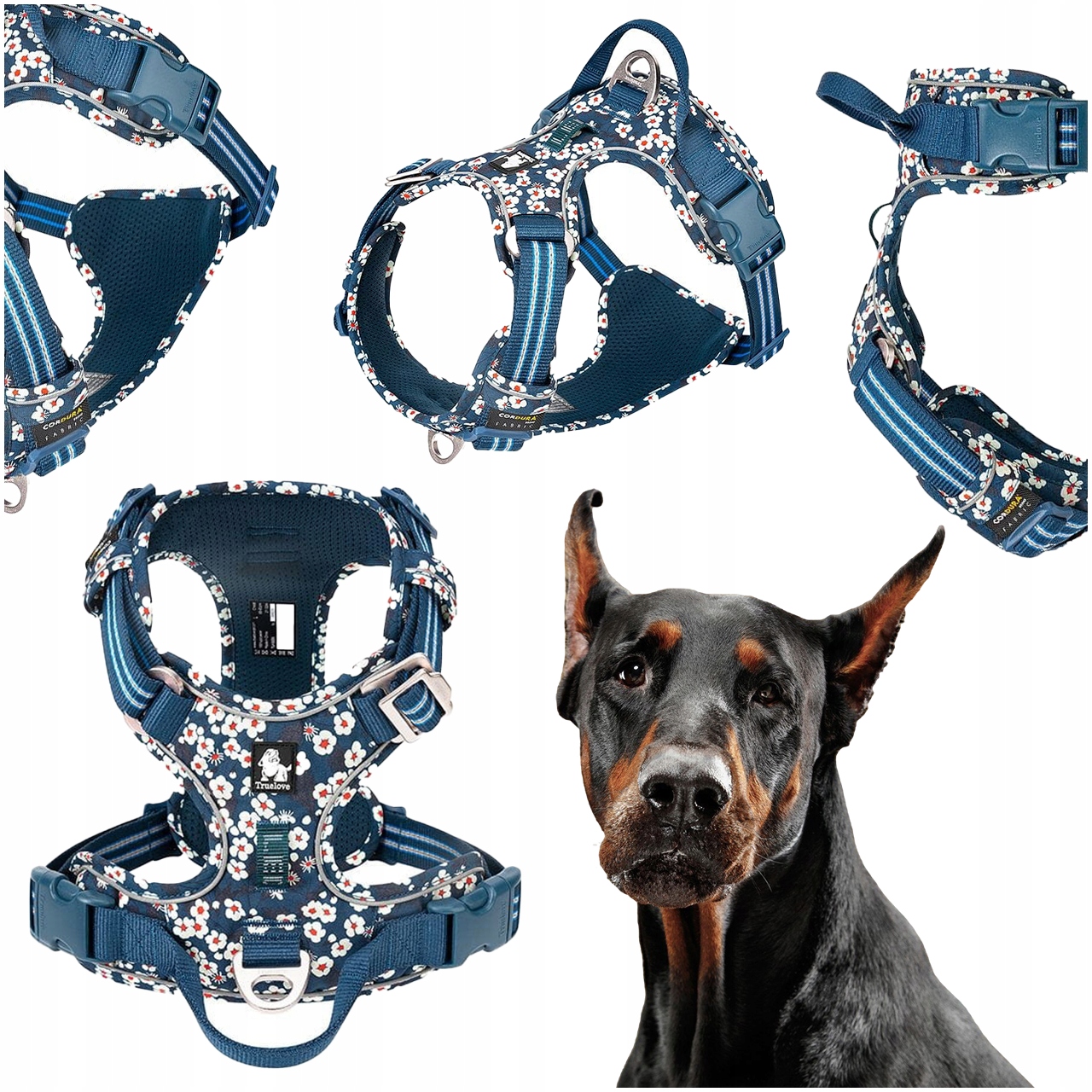 Levně Postroje Pro Psa Nastavitelné Truelove Front Line Premium Granátově Bílé XL