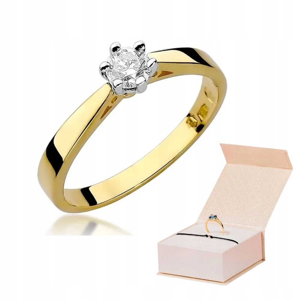 Prstýnek Prsten ze Zlata 585 s Briliantem 0,30 ct Zlatý Náramek