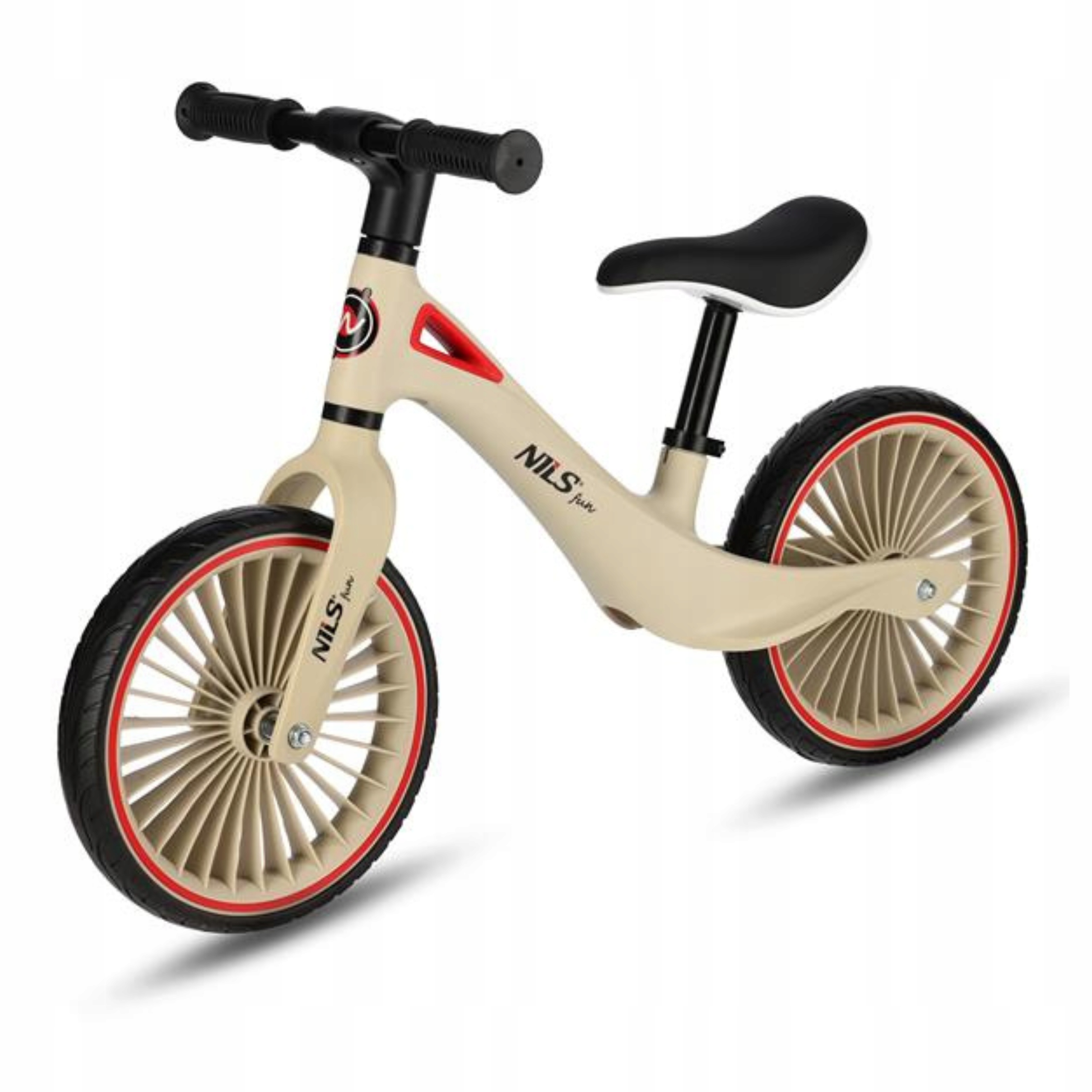 Rowerek biegowy dla dzieci dwukołowy Nils Fun RB138 beżowy