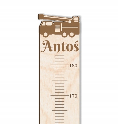 DREWNIANA MIARKA WZROSTU z imieniem dziecka Antoś
