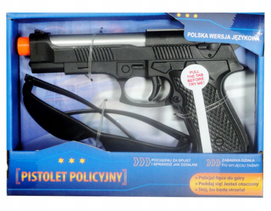 PISTOLET POLICYJNY + OKULARY światło dźwięk Rodzaj pistolety
