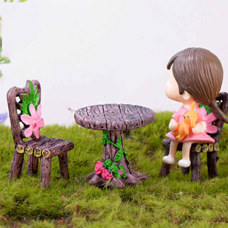 Мини кукольный домик аксессуары журнальный столик стулья материал дерево пластик