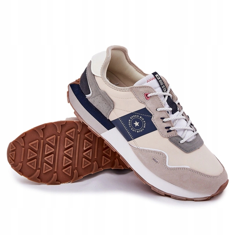 Pánské Semišové Tenisky Big Strar RR174471 Hi-poly Systém Šedé 41