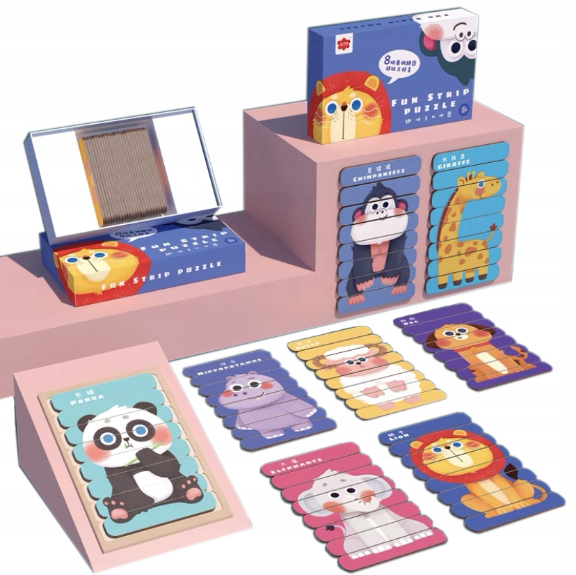 

Puzzle patyczki drewniane Zwierzęta Montessori
