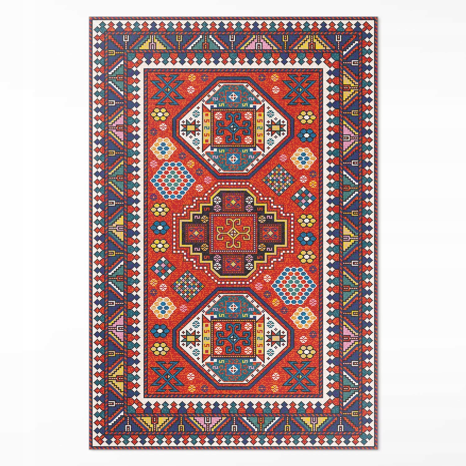 Pvc koberec do domu Turecký dekoratívny vzor imitácia tkaniny Veľký 140x210 cm