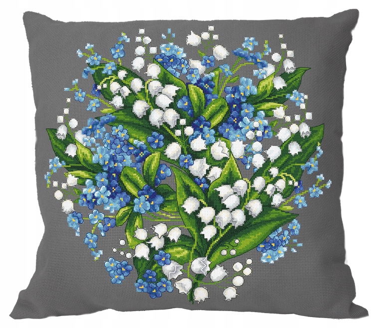 Křížková výšivka Vyšívací sada Polštář Jarní květiny