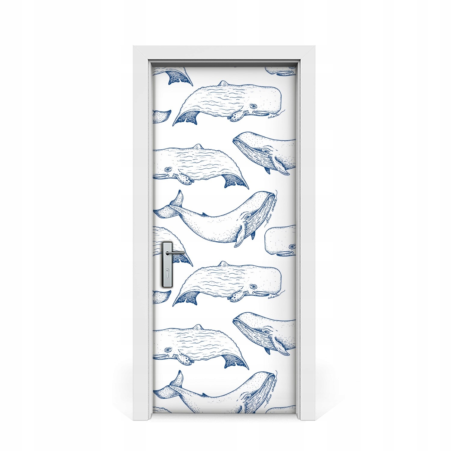 

Naklejka na drzwi Niebieskie Wieloryby 85x205