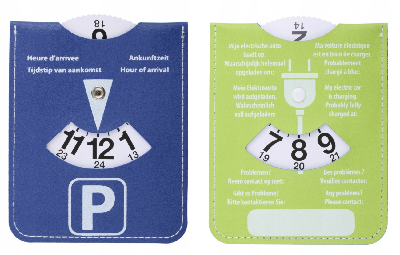 Tarcza czasowa Parkingowa dwustronna 12,5x10 cm Samochód Elektryczny Dunlop