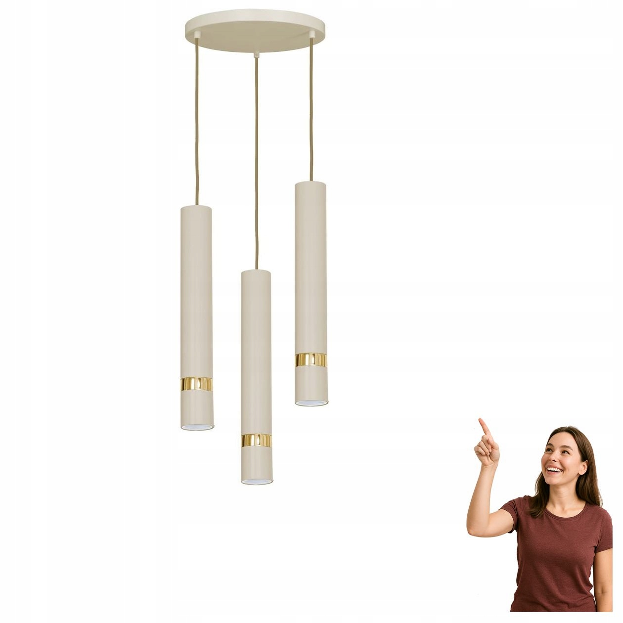 Trojitá závesná lampa s tubusmi na okraji Reno 9517 Luminex