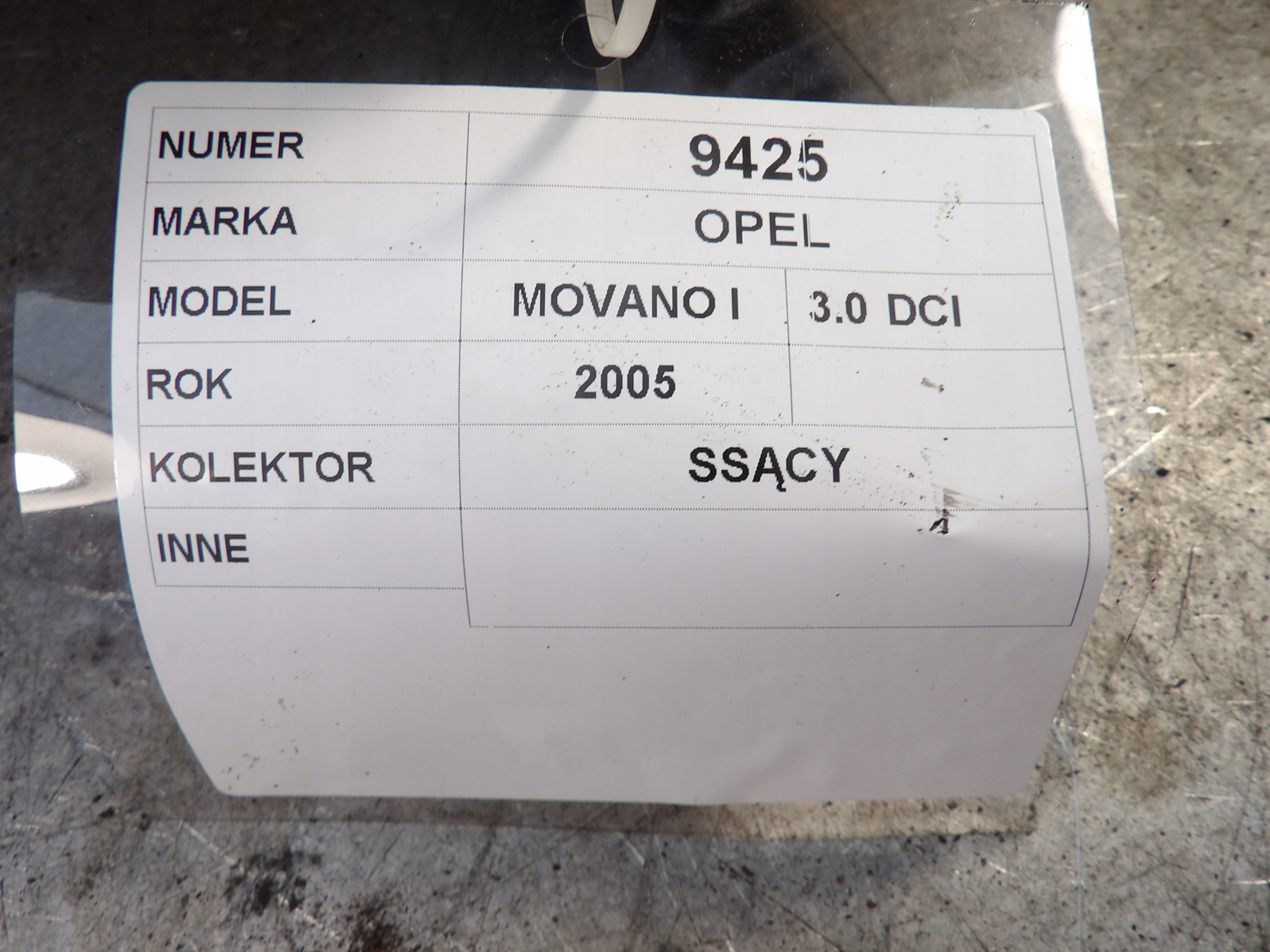 Opel Movano and intake manifold 3,0DCI