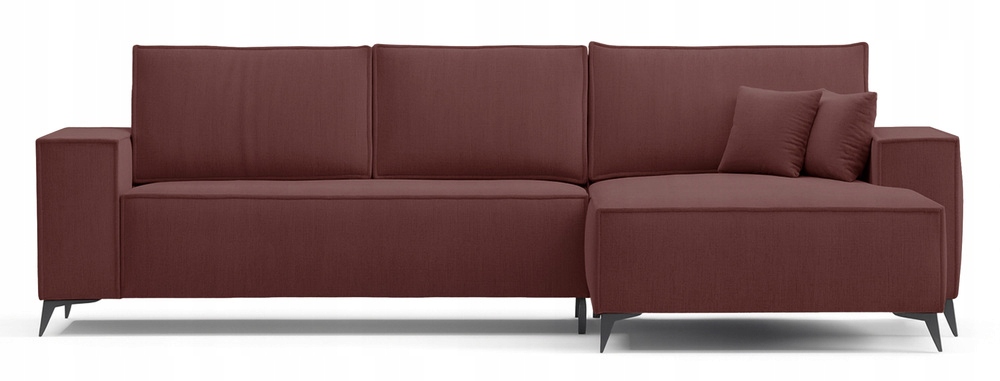 Rohová Sedací Souprava s funkcí spaní Hendro, pravostranná, červená žinylka