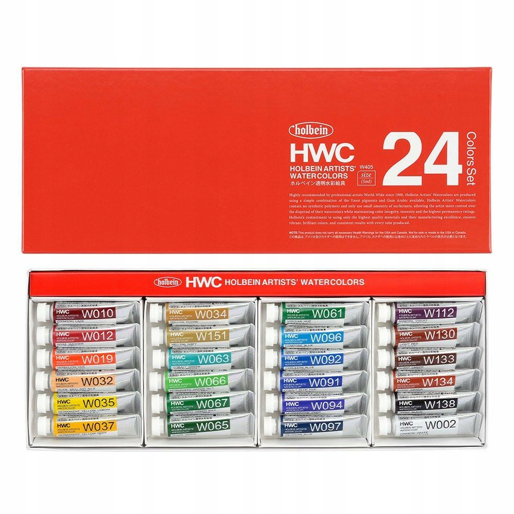Sada barev Hwc Watercolors Holbein Artists 24k W405