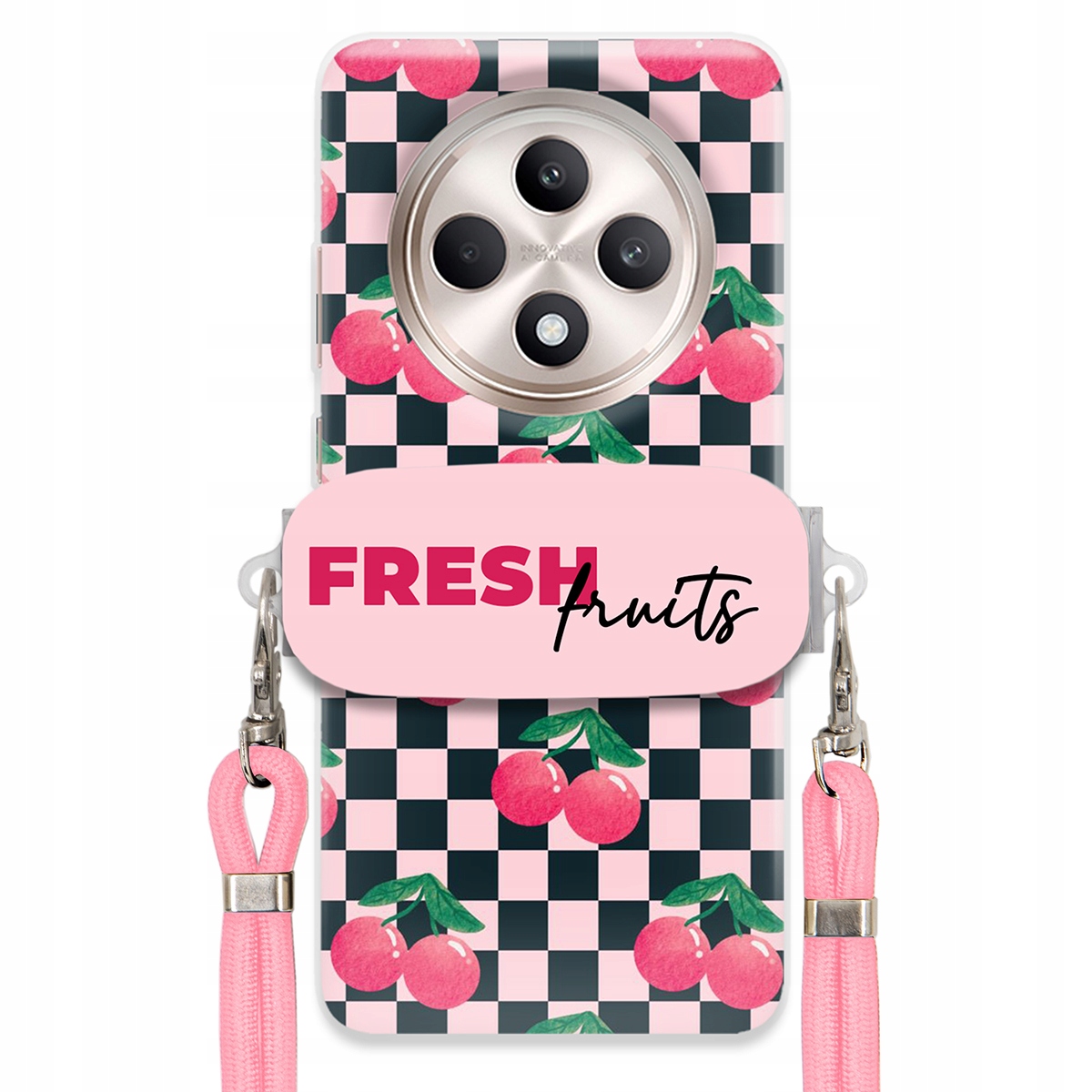 Pouzdro pro Oppo Reno 12 Fs Crossbody vodítko držák na šachovnici Fresh Fruits