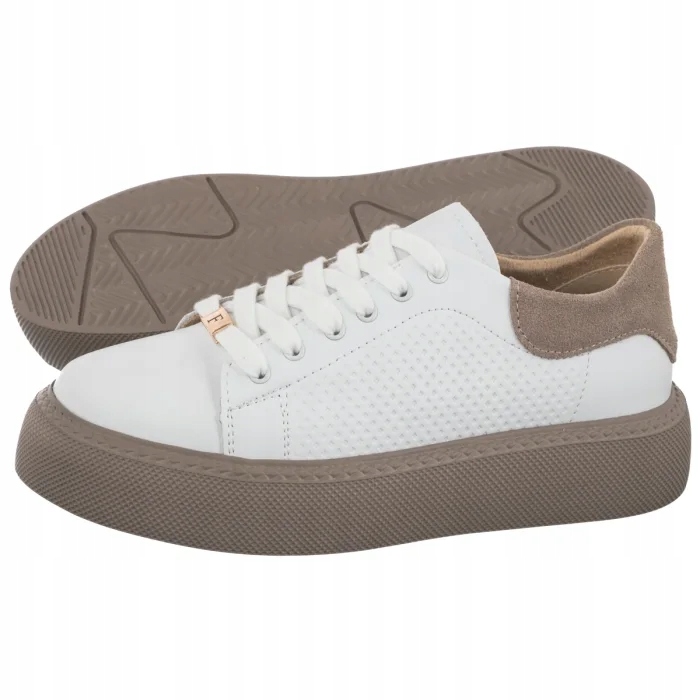 Dámské polobotky Tenisky Kožené Filippo Bílé DP7502/26 Wh