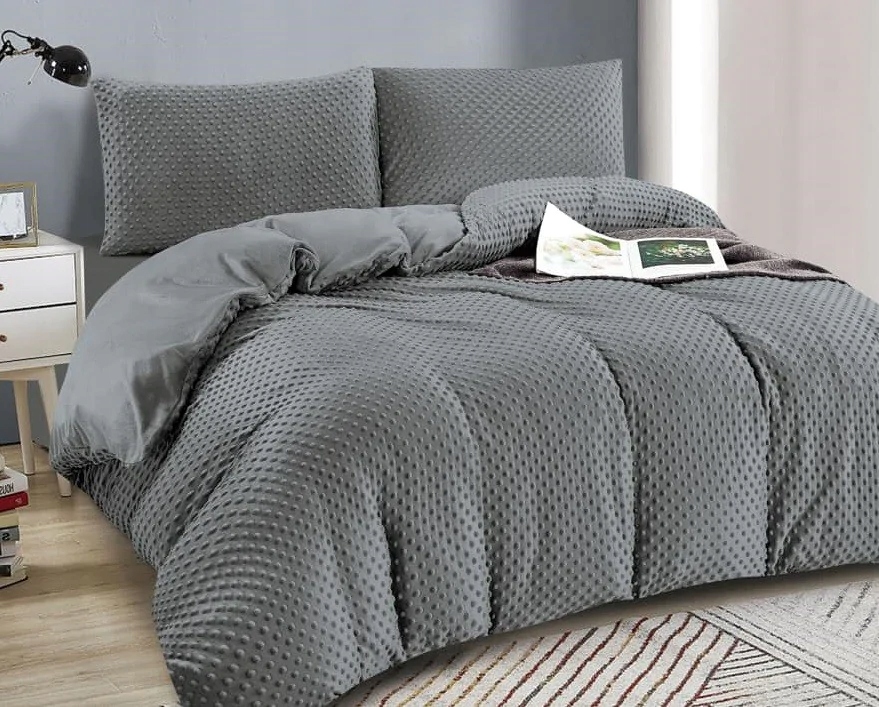 Pościel Mikrofibra Welurowa Minky 220x200 Szary