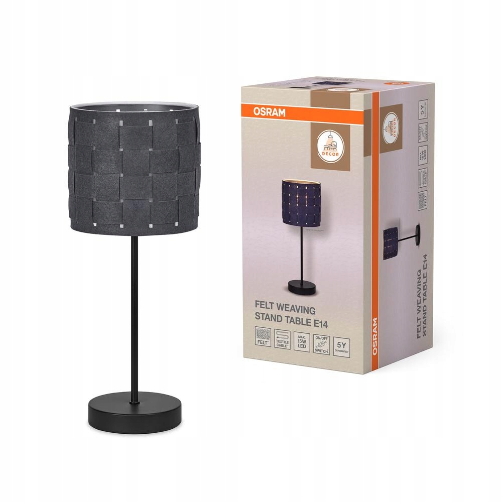 Stolní lampa E14 Dekorativní šedá Decor Osram