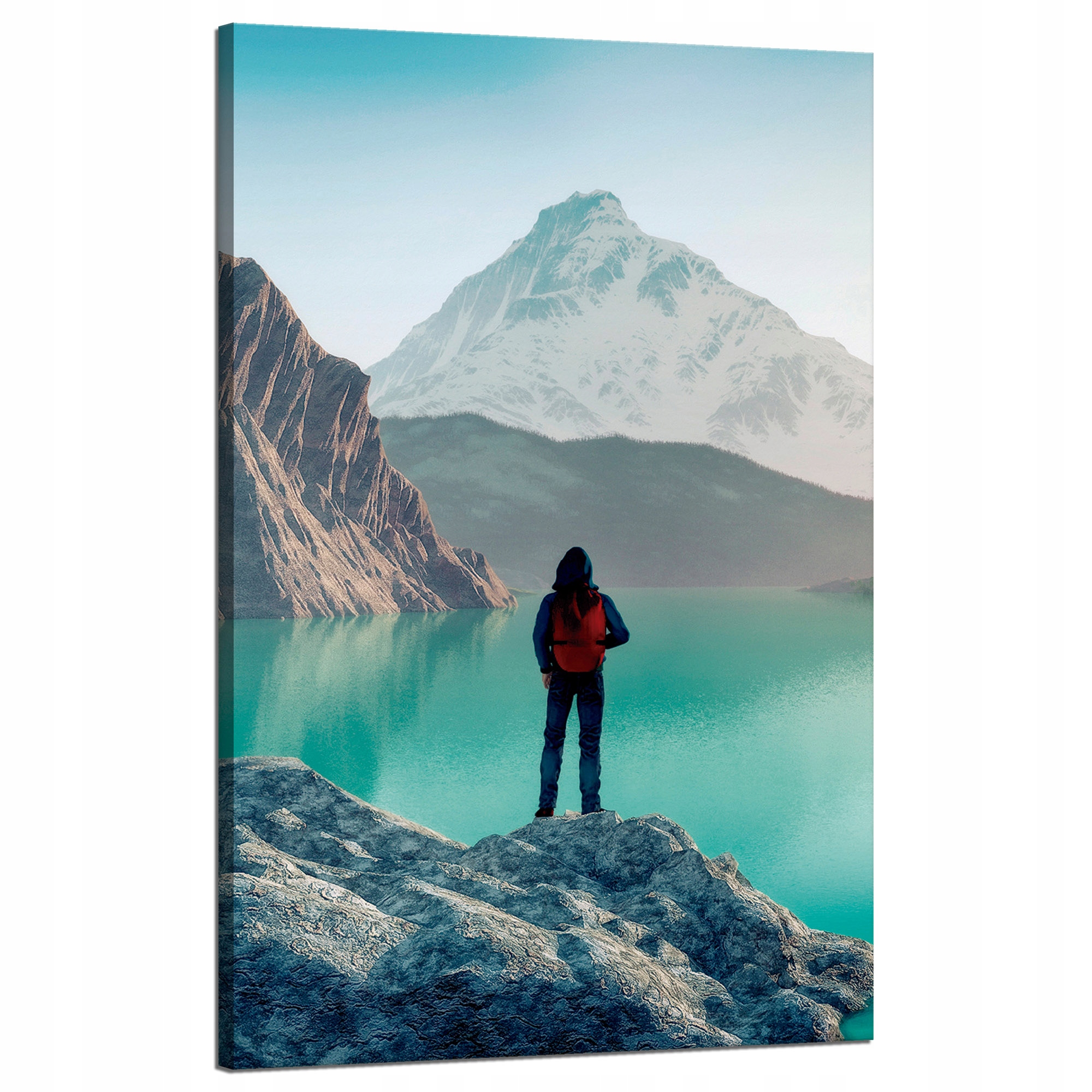 Obraz na plátně Horolezectví Jezero Příroda Krajina 50x80 cm