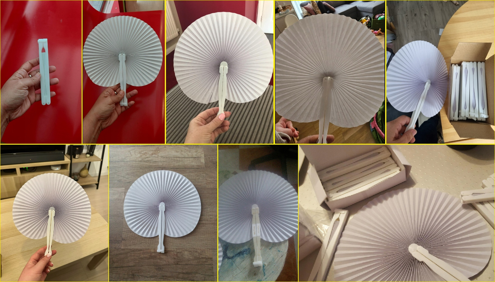 1x Biały wachlarz składany ozdobny idealny na lato dekoracja wesele ślub Marka inny