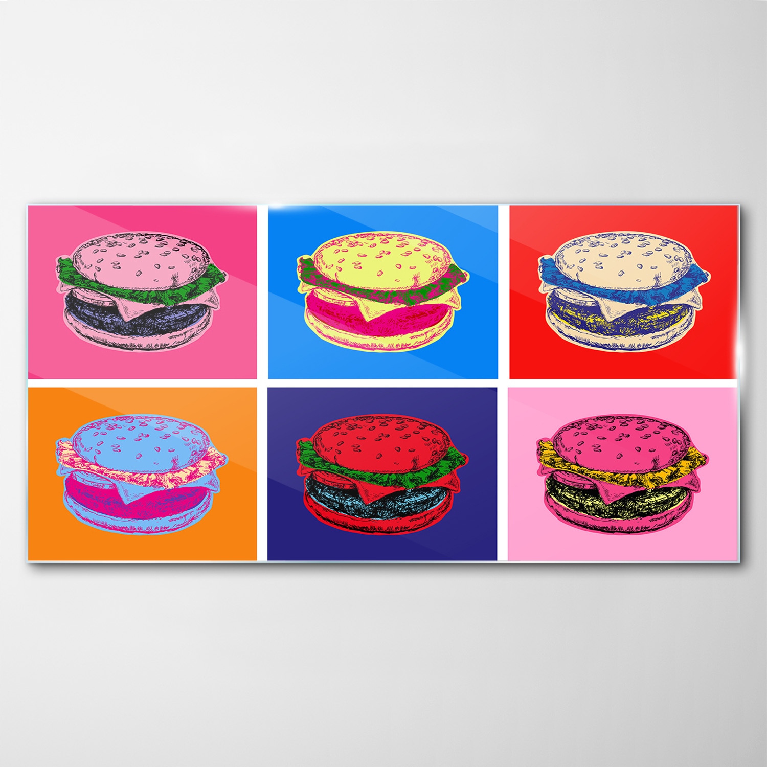 

Obraz na Szkle Dekor Burger Jedzenie Sztuka 140x70