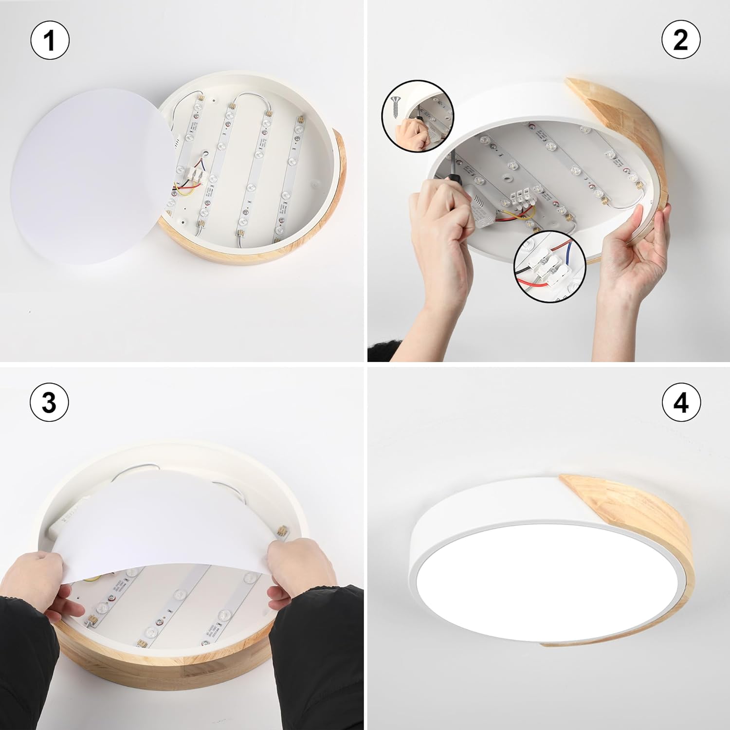 LAMPA SUFITOWA LED BIAŁY LAMPA PLAFON DREWNO OKRĄGŁY 6500K NOWOCZESNA Rodzaj plafon