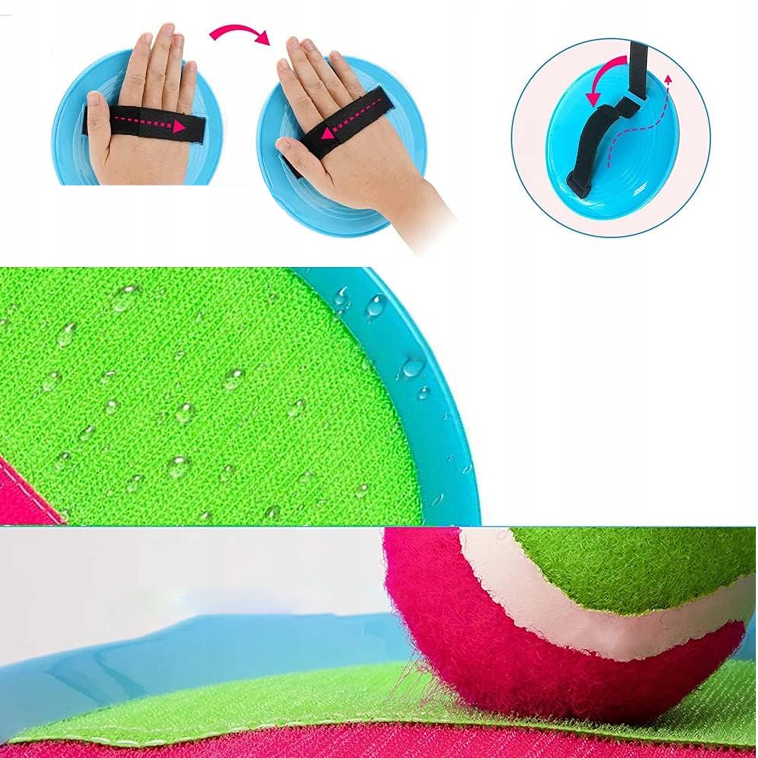 6X CATCH BALL GRA NA RZEPY RZUCAJ ŁAP PALETKI RODZINNA ZRĘCZNOŚCIOWA +PIŁKA Marka bez marki