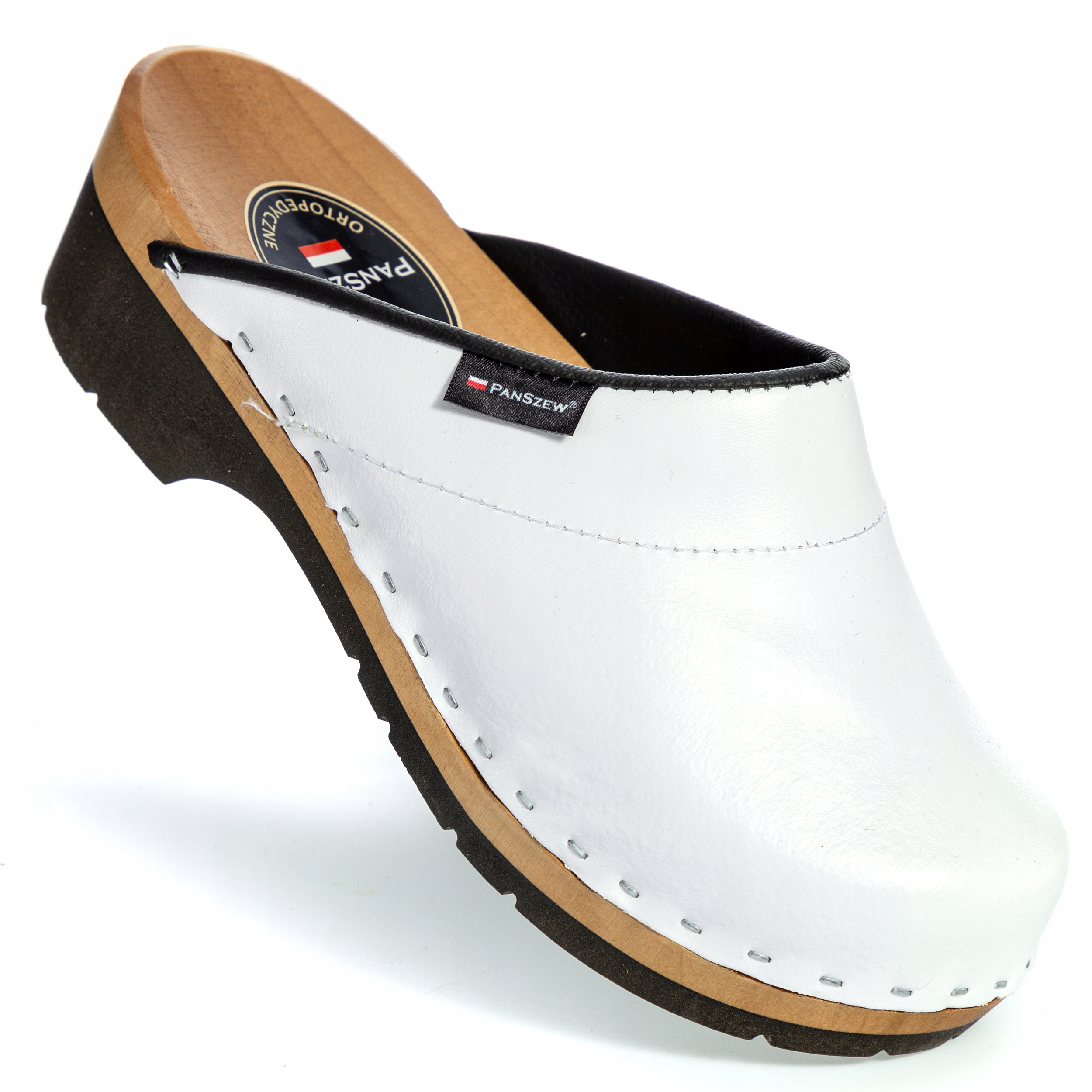 Dřeváky Dámské kožené chodítka, Zdravotní obuv pro práci 35-41 PanSzew