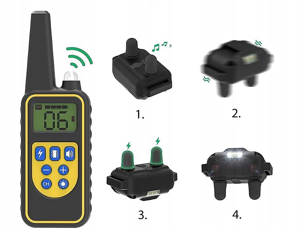 Levně Elektrický výcvikový obojek pro psa 800 m, dálkové ovládání, vysoká kvalita zpracování