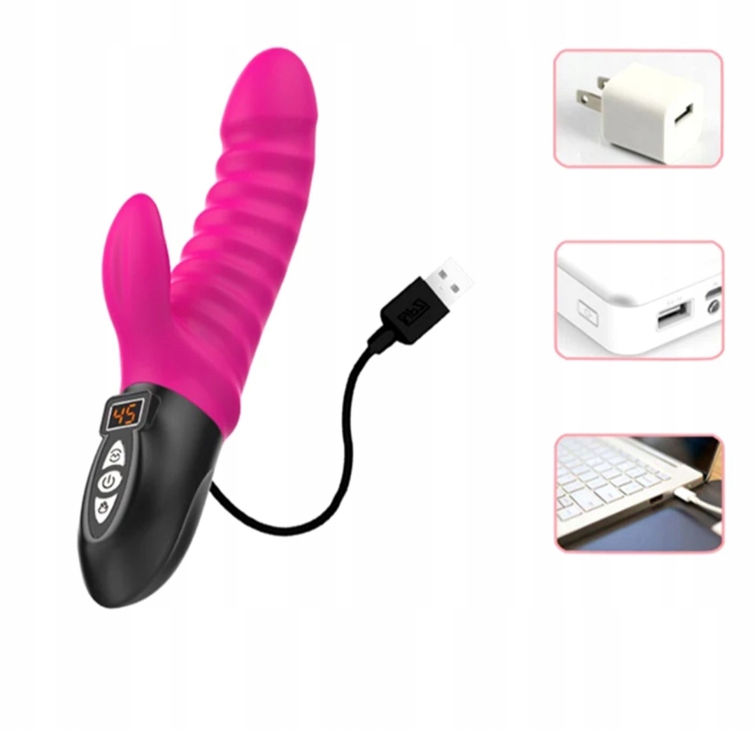 MOCNY GRUBY WIBRATOR MEGA ORGAZMY PODGRZEWANIE Model Sex Bunny